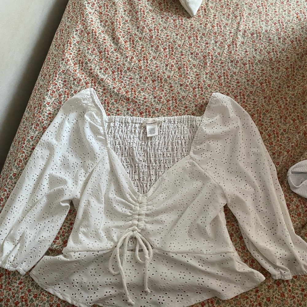 URBAN Romantics White Blouse with Chic Detailing